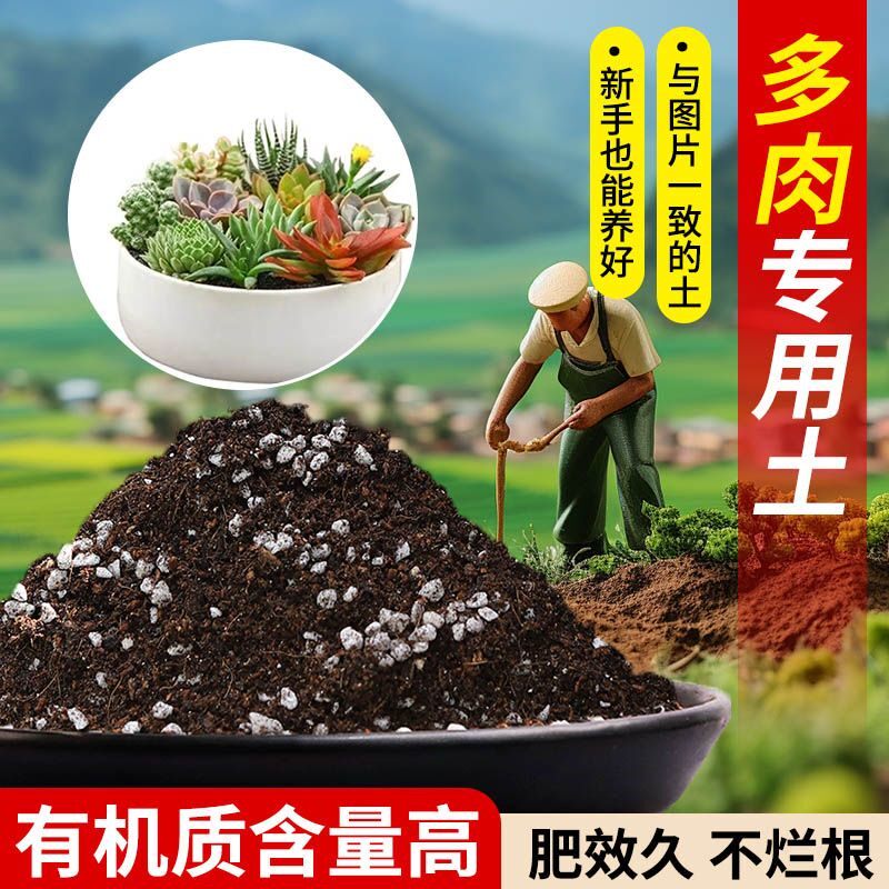 多肉专用土营养土疏松透气含泥炭肥料通用有机种植土轻质土壤