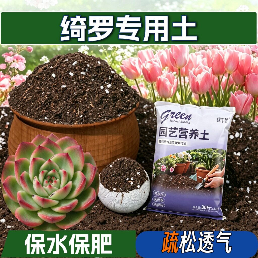 绮罗专用有机土腐殖泥炭土盆景加深生根粉进口增色观叶含泥炭阳台