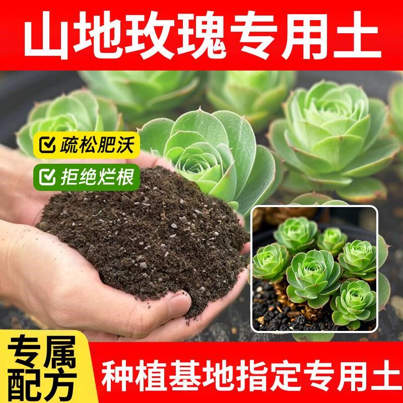 山地玫瑰专用土多肉土室内养花专用土家用育苗花土通用种菜椰砖