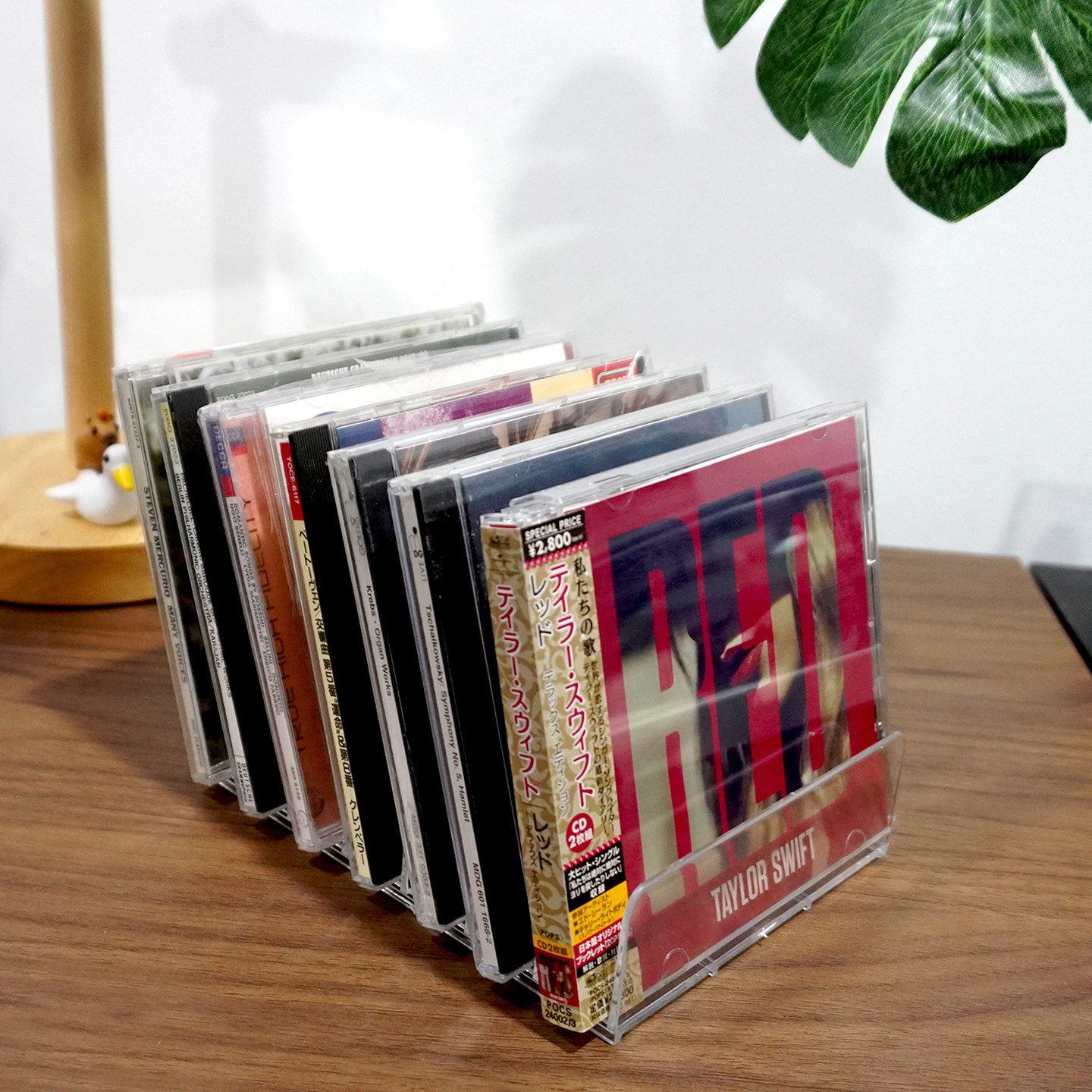 ins风极简亚克力透明水晶感多格桌面CD盒碟片收纳盒CD陈列架,收纳整理,CD架,淘宝优惠券,粉丝福利购,淘宝优惠卷