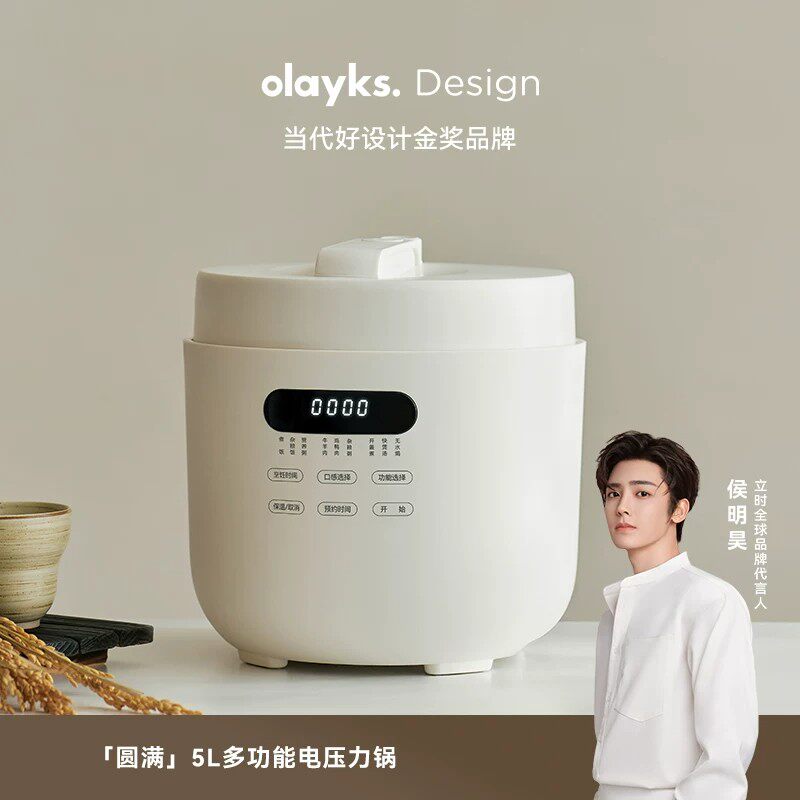 olayks欧莱克电压力锅家用5L大容量高压锅陶瓷釉内胆一体电饭煲