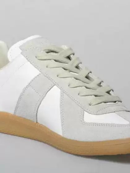 Casual Sneakers European and American New Style German Training Shoes Black Mmm Men's Shoes Factory Stitched Cowhide Genuine Leather White Shoes