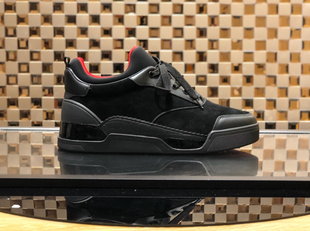 夜店低帮胶粘休闲板鞋 真皮系带内增高红底鞋 ACL坡跟男鞋 2025新款