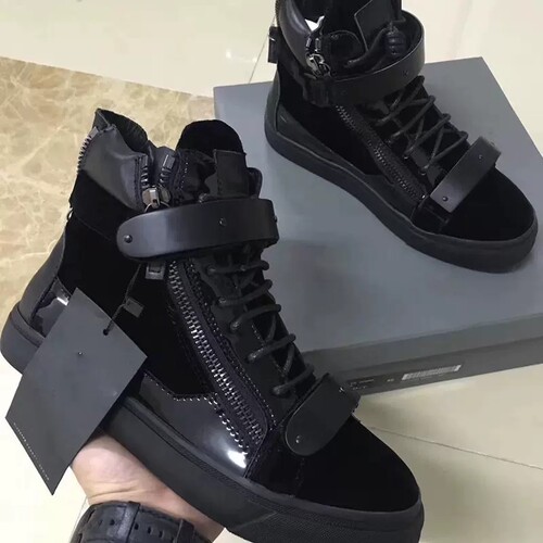 新款2025新品黑铁GZ牛皮丝绒双金属扣男鞋高帮情侣潮板棉鞋女