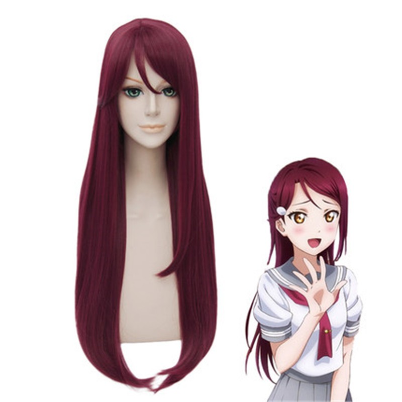 cosplay红色长发樱内梨子刘海