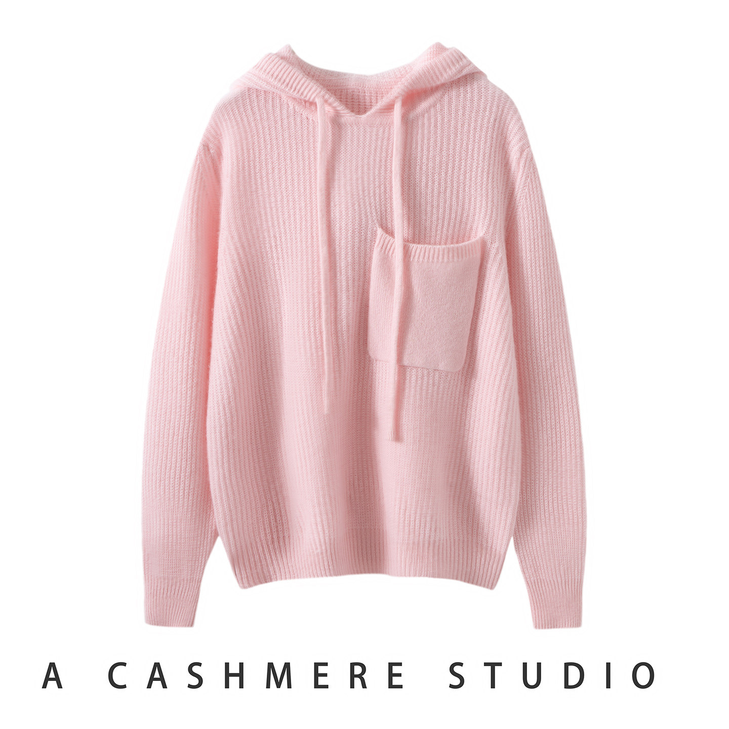 高级感韩版新款山羊绒衫女连帽加厚宽松慵懒风针织毛衣减龄打底衫