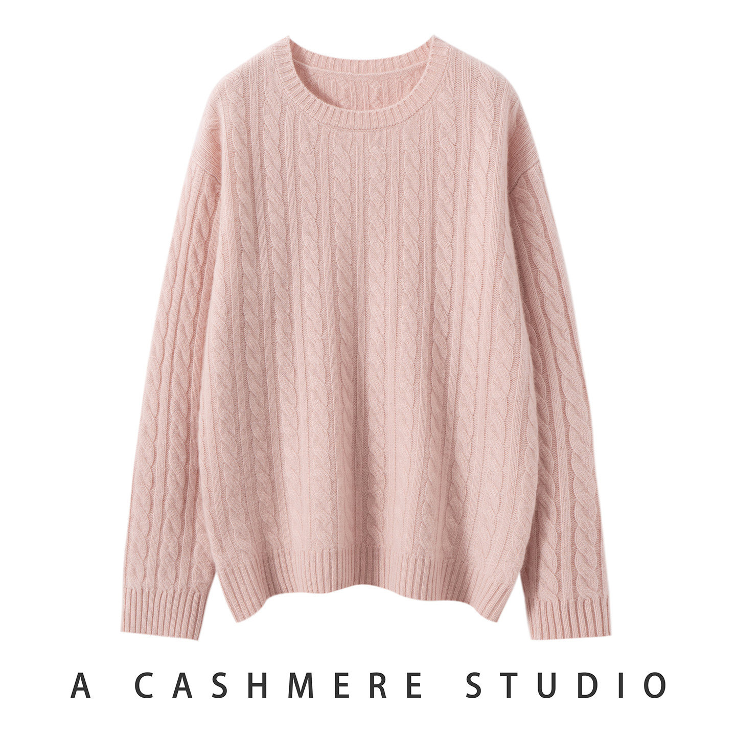 高级感韩版新款山羊绒衫女圆领加厚宽松慵懒风针织毛衣时尚打底衫