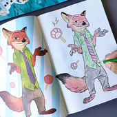 疯狂动物城涂色书儿童画画本幼儿园3 6岁宝宝涂鸦填色绘画本5益智