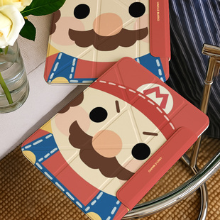 Y折搭扣玛丽带笔槽ipadair7保护套第11代pro11适用华为matepad11.5s小米平板8一加vivo2卡通oppo5联想6壳12