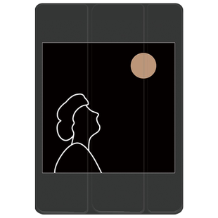 ipadmini6保护套黑色ins风创意情侣12.9英寸带笔槽八第十代旋转8亚克力3/4轻薄10pro11寸适用苹果air5平板壳