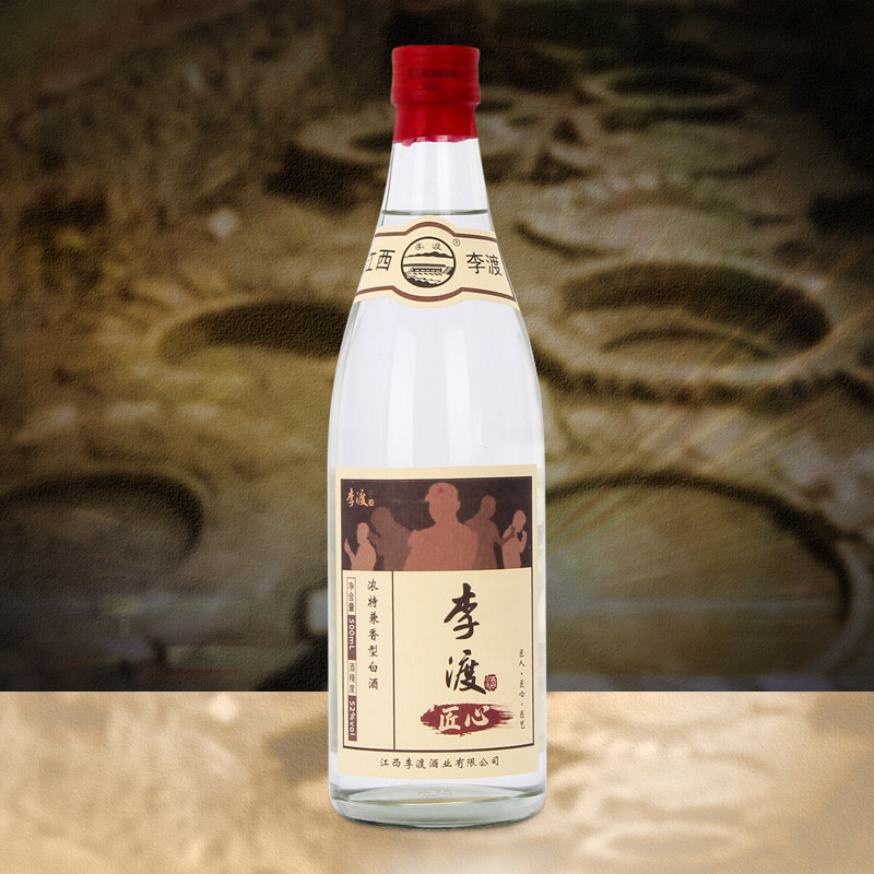 李渡高粱酒匠心52度粮食白酒浓特兼香型光瓶500ml单瓶包装江西酒