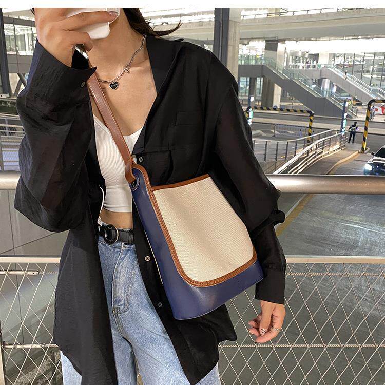 Canvas bag Summer solar system Hit color Bucket bag capacity Bag 2021 New handbag The single shoulder bag Inclined shoulder bagin the Leather/Lady bags/Men's bag, Ms. bags  category - from Buy2taobao.com to provide professional Taobao agent buy service