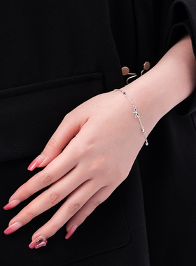 SOLOS925银蝴蝶结手链女款手链