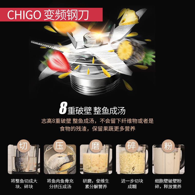热销0件限时2件3折韩国加热多功能全自动德国家料理机