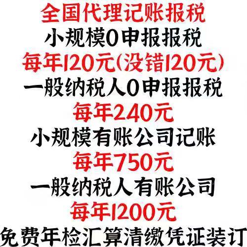 陕西省潞城代理记账零申报税财务报税小规模一般纳税人