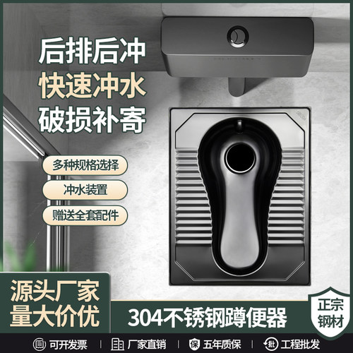 芬驰蹲便器卫生间蹲坑水箱不锈钢