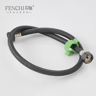 黑色进水管冷热进水管双头螺纹马桶热水器洗脸盆高压防爆4分软管
