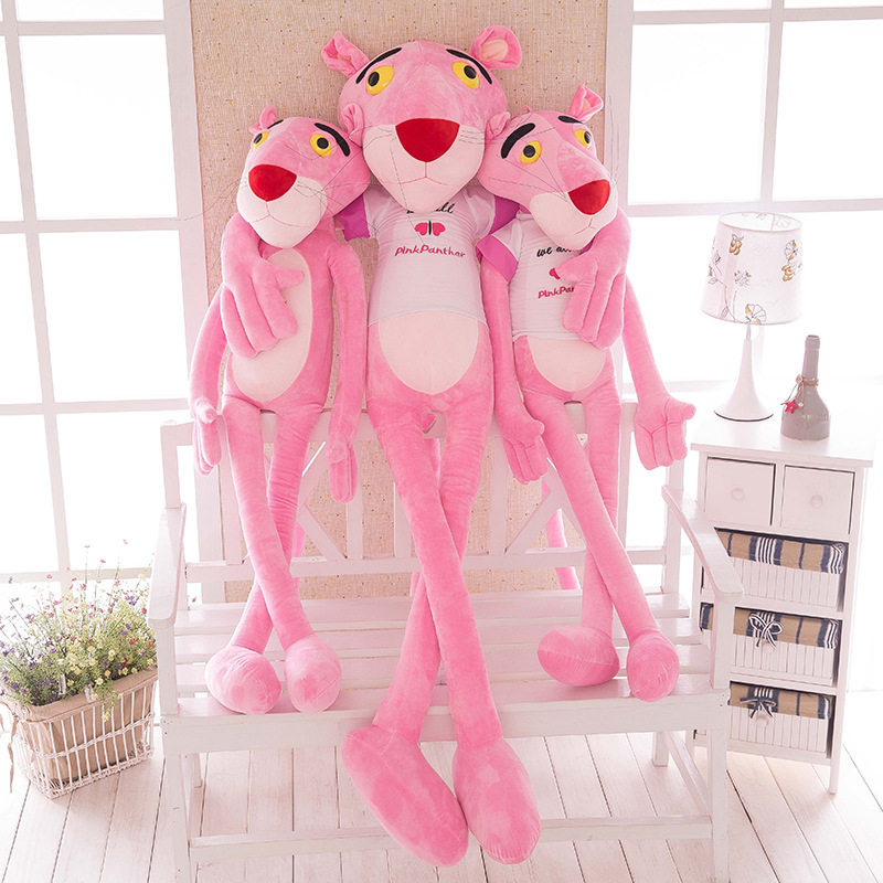 pink naughty panther doll plush toy hoodie dalang leopard