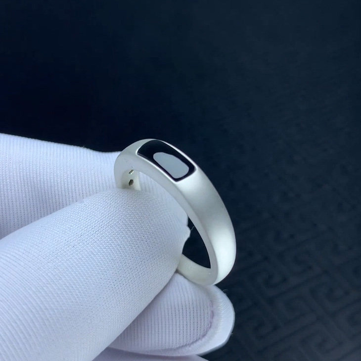 订做18k金墨翠戒指 翡翠墨翠马鞍 冰种墨翠 阳绿墨翠 送家人