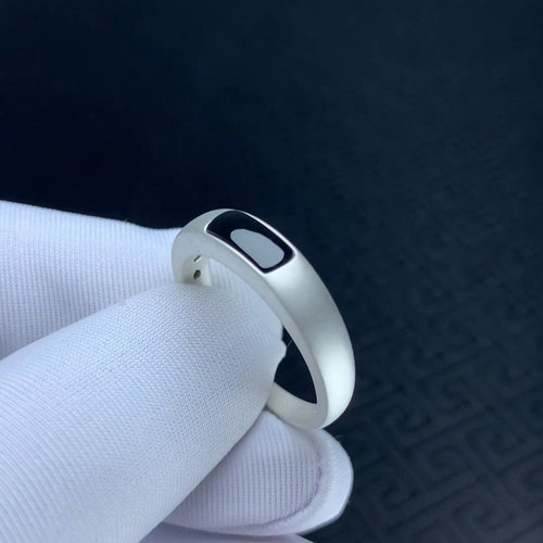 订做18k金墨翠戒指 翡翠墨翠马鞍 冰种墨翠 阳绿墨翠 送家人