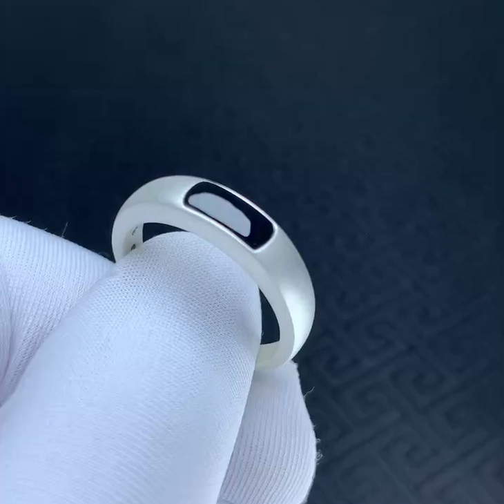 订做18k金戒指 马鞍墨翠戒指 天然A货墨翠 缅甸墨翠戒指