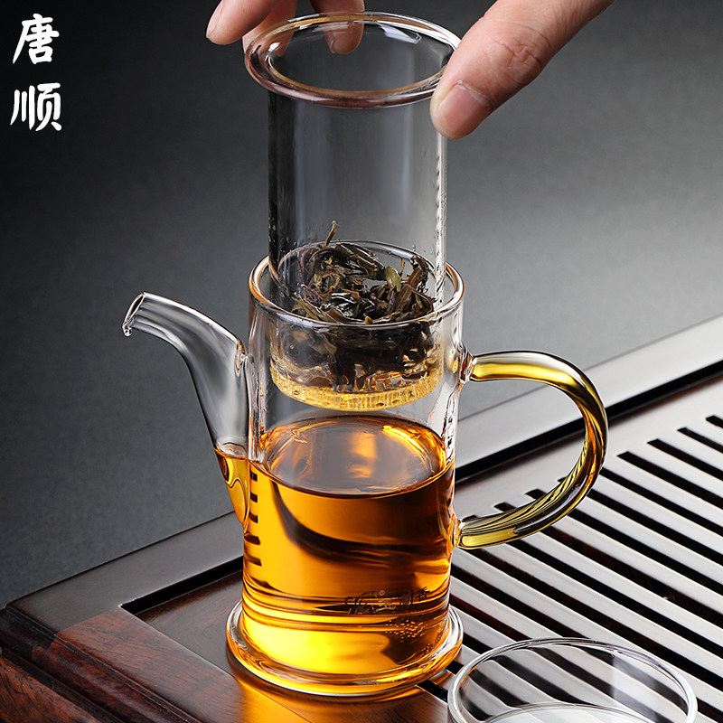 唐顺泡茶壶玻璃过滤家用红茶泡绿茶冲茶器小号加厚耐高温功夫茶具