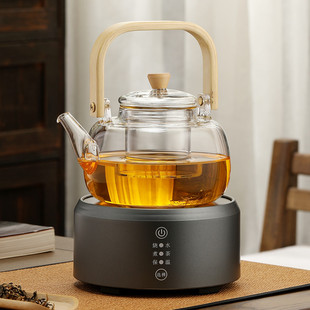 煮茶壶电陶炉煮茶耐热玻璃家用蒸汽煮茶器两用泡茶烧水壶茶具套装