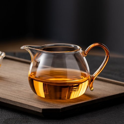 唐顺公道杯茶道配件加厚耐高温可加热玻璃分茶器茶漏茶滤公杯套装