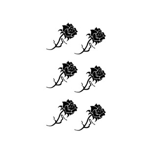 简约暗黑系玫瑰花文身贴纸 一次性黑色小图案纹身贴防水ins风个性