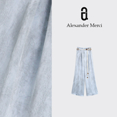 海边度假波西米亚风休闲阔腿裤 海浪裤 D25T50805