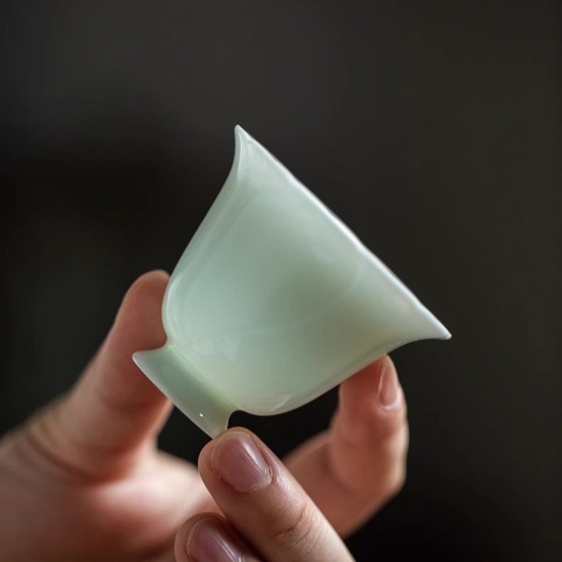 影青主人杯单杯花口陶瓷茶杯家用闻香杯文人器功夫茶具品茗杯,餐饮具,茶杯,淘宝优惠券,粉丝福利购,淘宝优惠卷