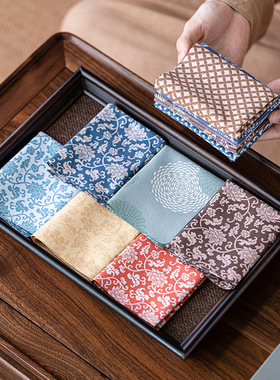 中式方形双面绒强力吸水干泡茶巾国风家用茶桌桌布禅意养壶巾茶道