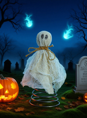 跨境新品万圣节工艺品幽灵摆件 欧美家居装饰木制 家居氛围摆件