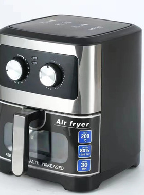 跨境大容量触屏双旋钮智能家用可视多功能airfryer薯条机烤箱10L