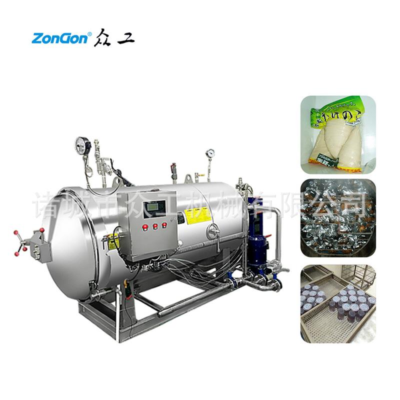 供应不锈钢高温杀菌锅 杏鲍菇 蘑菇酱玻璃瓶  肉制品水浴喷淋杀菌