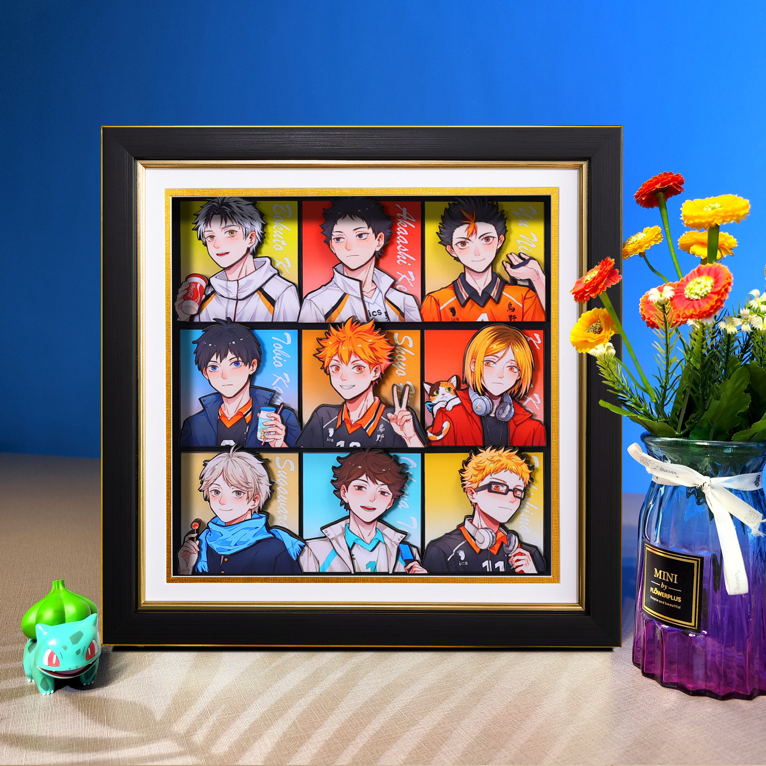 排球少年乌野周边手办3D动漫纸艺立体画手工客厅卧室装饰摆件模玩