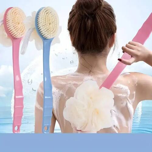Bath Brush Back Body Bath Shower Sponge Scrubber Brushes Wit
