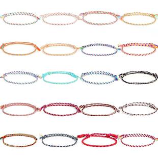 en Handmade Tassel Knots Thread Rope Brlet Ethnic Jewelr0