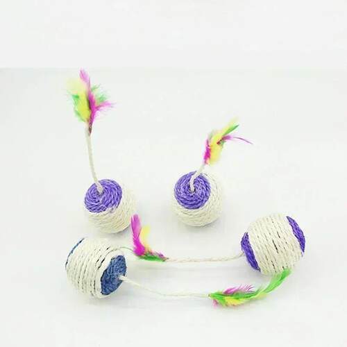 1Pc  Toy Sisal Scratching Ball Training Interactive Toy f