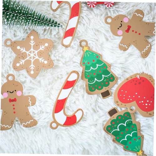 50pcs Small hang tag Mini greeting card Christmas card圣诞卡