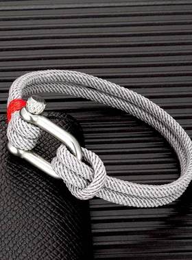 MKENDN Men Black Stainless Steel U shape Survival Brlet O