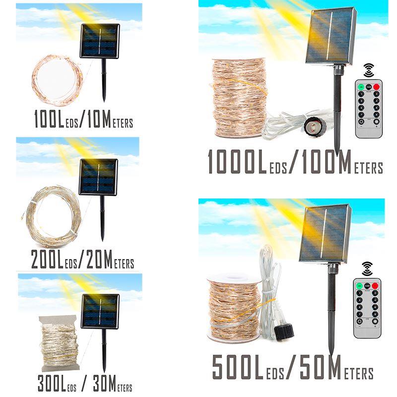 Outdoor 100M 1000LED Solar Power LED String Lights Fairy Lig