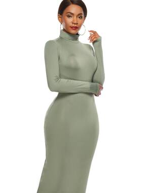Sexy Women Dress Autumn Slim Long Sleeve Bodycon Dress S-5XL