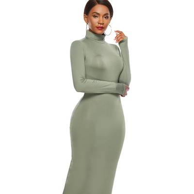 Sexy Women Dress Autumn Slim Long Sleeve Bodycon Dress S-5XL