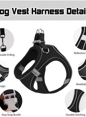 Pet Dog harness and leash set Reflecti9KwMDY2Yve Breathable
