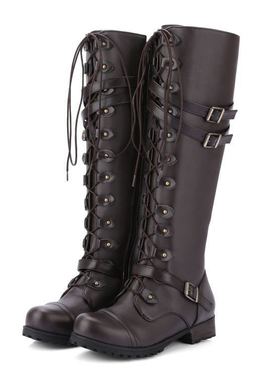 35-43 plus-size lady rivet rider boots女士长筒秋冬骑士靴