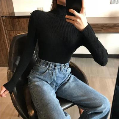2024 Autumn Winter Thick Sweater Women Knitted Ribbed Pullov