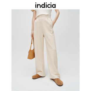 女装 indicia标记商场同款 子春秋季 纯棉松紧长裤 6A402KZ055F 休闲裤