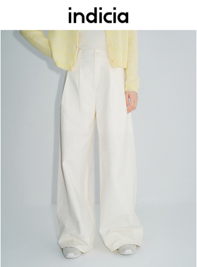 indicia标记25春新款阔腿气质休闲裤天丝棉垂顺长裤 L2A5KZ012