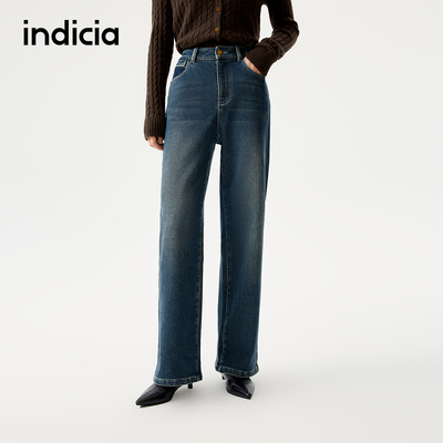 indicia标记商场同款2025秋冬季新款牛仔裤女休闲长裤子L2D5NK233